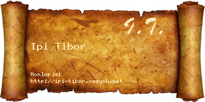 Ipi Tibor névjegykártya